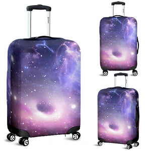 Dark Light Purple Galaxy Space Print Luggage Cover GearFrost