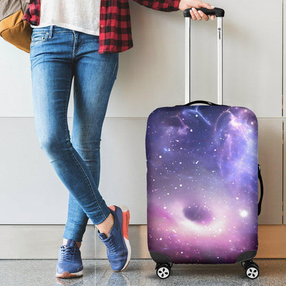Dark Light Purple Galaxy Space Print Luggage Cover GearFrost