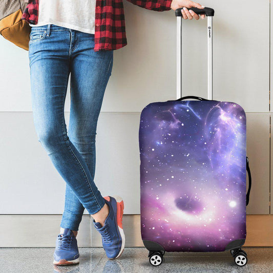 Dark Light Purple Galaxy Space Print Luggage Cover GearFrost