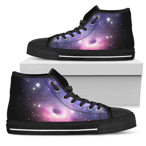 Dark Light Purple Galaxy Space Print Men's High Top Shoes GearFrost