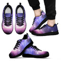 Dark Light Purple Galaxy Space Print Black Running Shoes