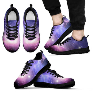 Dark Light Purple Galaxy Space Print Men's Sneakers GearFrost