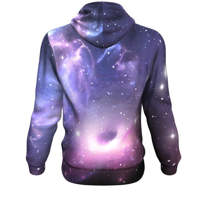 Dark Light Purple Galaxy Space Print Unisex Pullover Hoodie GearFrost