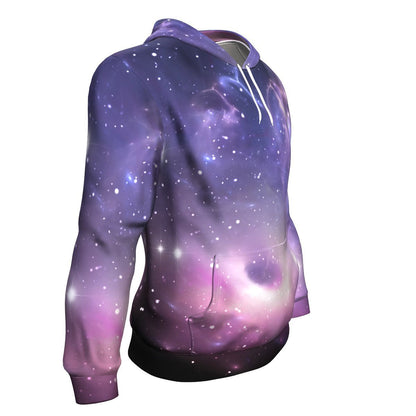 Dark Light Purple Galaxy Space Print Unisex Pullover Hoodie GearFrost