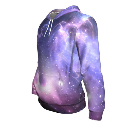 Dark Light Purple Galaxy Space Print Unisex Pullover Hoodie GearFrost