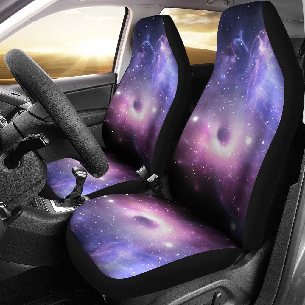 Dark Light Purple Galaxy Space Print Universal Fit Car Seat Covers GearFrost