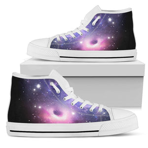 Dark Light Purple Galaxy Space Print Women's High Top Shoes GearFrost