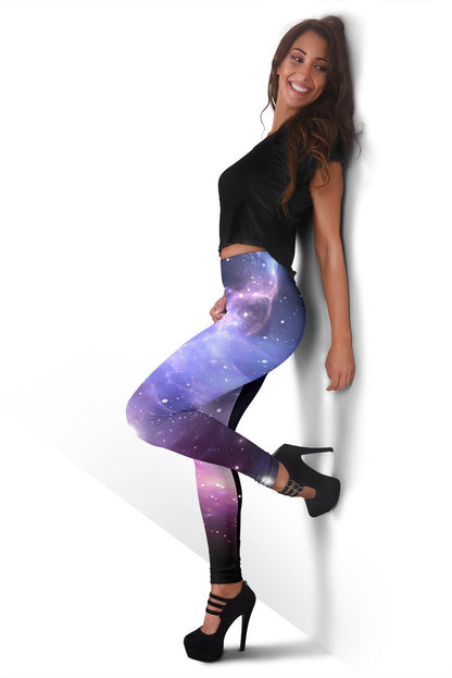 Dark Light Purple Galaxy Space Print Women's Leggings GearFrost