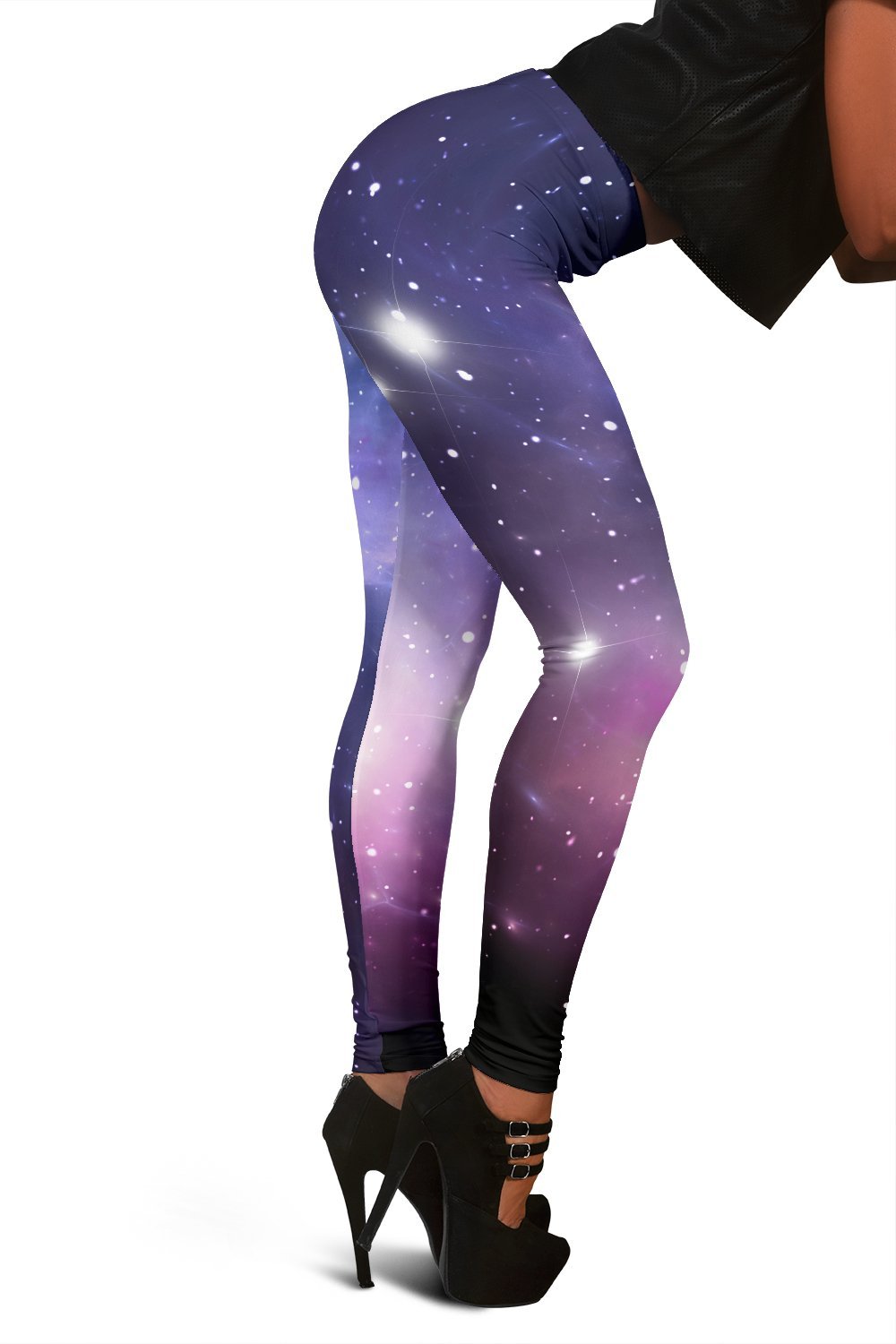 Dark Light Purple Galaxy Space Print Women's Leggings GearFrost
