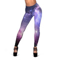Dark Light Purple Galaxy Space Print Women's Leggings