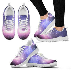 Dark Light Purple Galaxy Space Print Women's Sneakers GearFrost