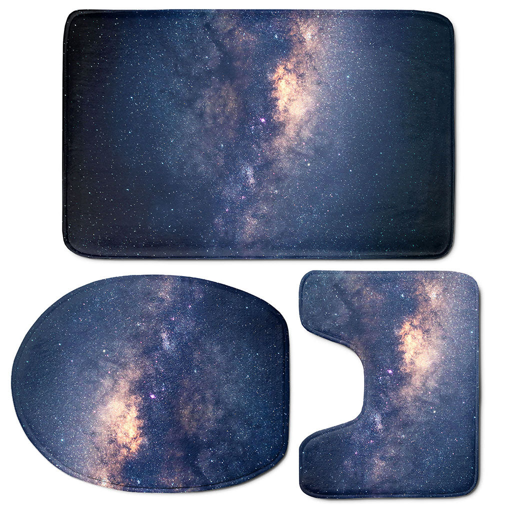 Dark Milky Way Galaxy Space Print 3 Piece Bath Mat Set