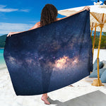 Dark Milky Way Galaxy Space Print Beach Sarong Wrap