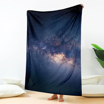 Dark Milky Way Galaxy Space Print Blanket
