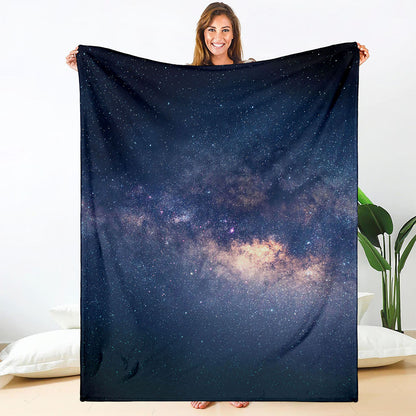 Dark Milky Way Galaxy Space Print Blanket