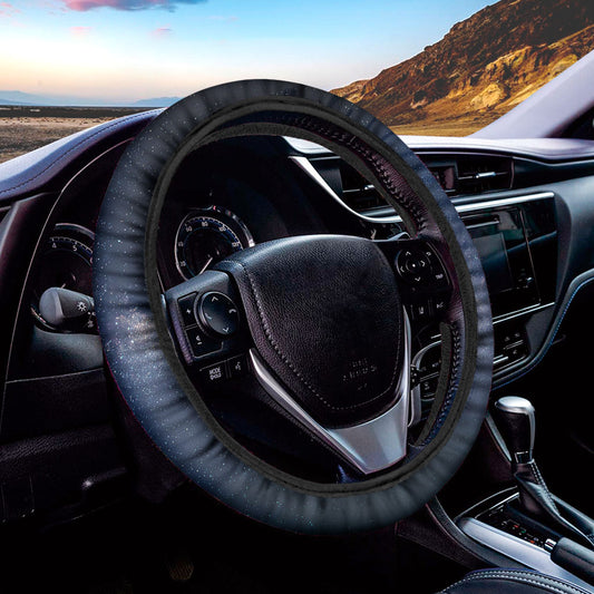 Dark Milky Way Galaxy Space Print Car Steering Wheel Cover