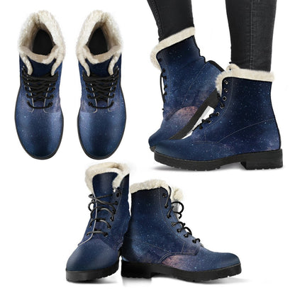 Dark Milky Way Galaxy Space Print Comfy Boots GearFrost