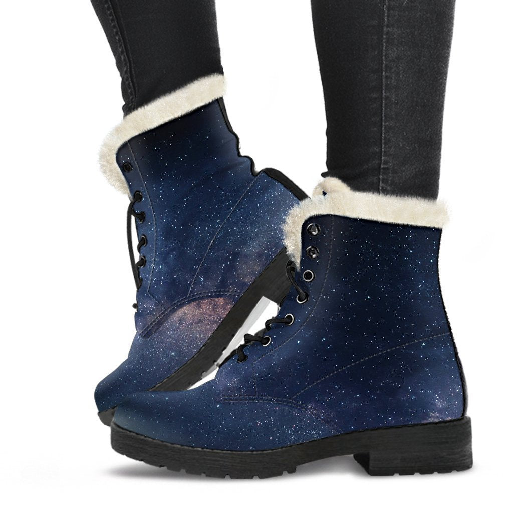 Dark Milky Way Galaxy Space Print Comfy Boots GearFrost