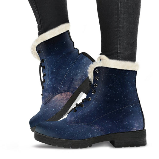 Dark Milky Way Galaxy Space Print Comfy Boots GearFrost