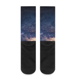 Dark Milky Way Galaxy Space Print Crew Socks
