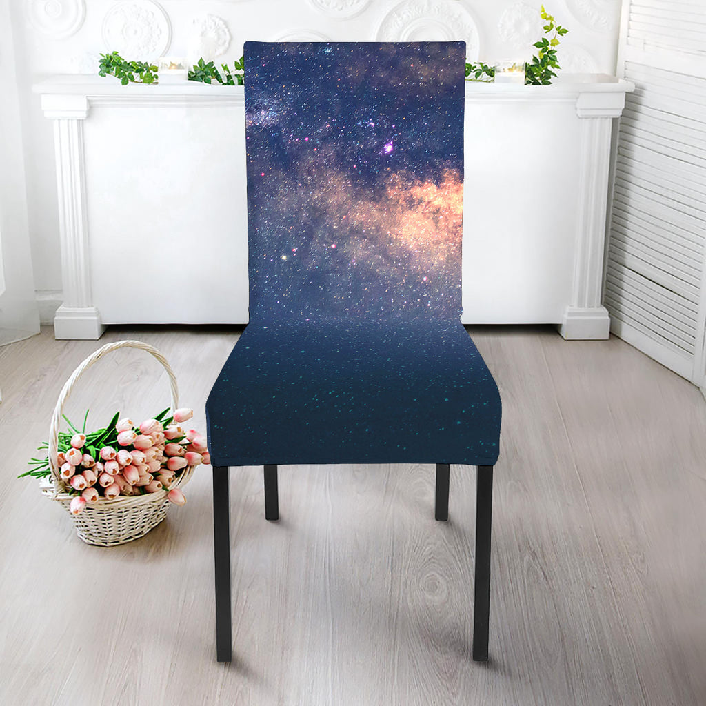 Dark Milky Way Galaxy Space Print Dining Chair Slipcover