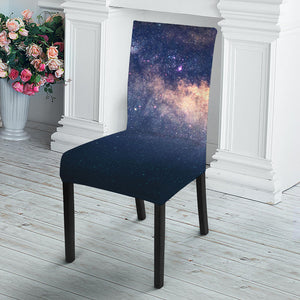 Dark Milky Way Galaxy Space Print Dining Chair Slipcover