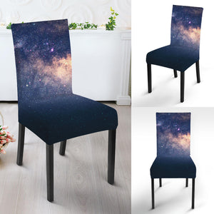 Dark Milky Way Galaxy Space Print Dining Chair Slipcover