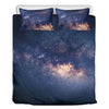 Dark Milky Way Galaxy Space Print Duvet Cover Bedding Set