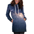 Dark Milky Way Galaxy Space Print Pullover Hoodie Dress