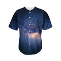 Dark Milky Way Galaxy Space Print Men's Baseball Jersey