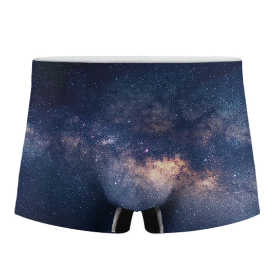 Dark Milky Way Galaxy Space Print Men's Boxer Briefs