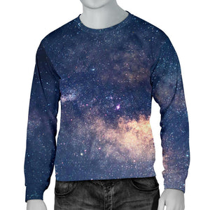 Dark Milky Way Galaxy Space Print Men's Crewneck Sweatshirt GearFrost