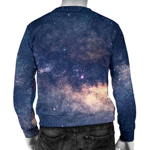 Dark Milky Way Galaxy Space Print Men's Crewneck Sweatshirt GearFrost