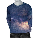 Dark Milky Way Galaxy Space Print Men's Crewneck Sweatshirt GearFrost