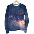 Dark Milky Way Galaxy Space Print Men's Crewneck Sweatshirt