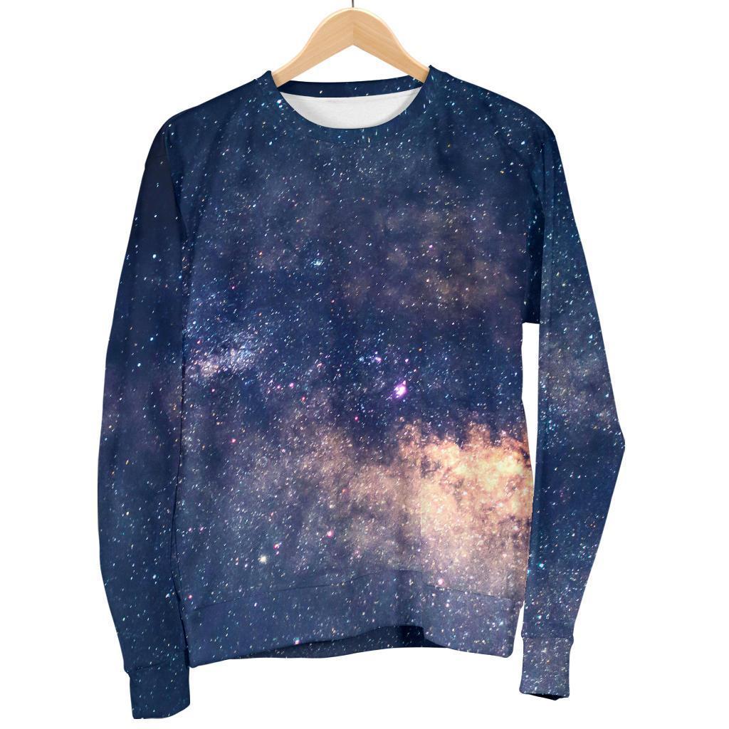 Dark Milky Way Galaxy Space Print Men's Crewneck Sweatshirt GearFrost