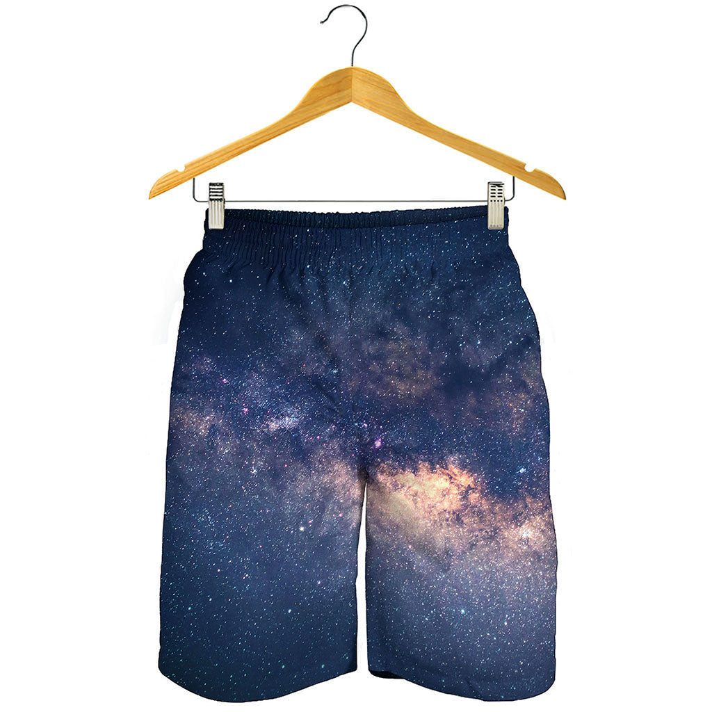 Dark Milky Way Galaxy Space Print Men's Shorts