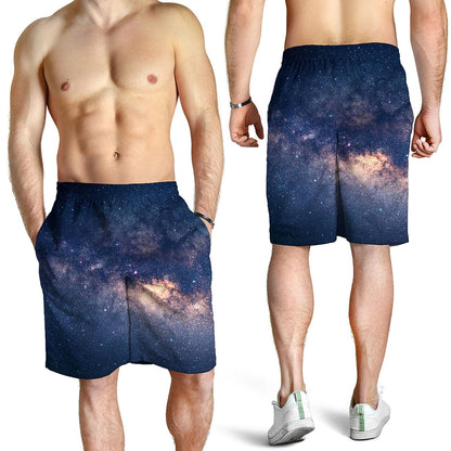 Dark Milky Way Galaxy Space Print Men's Shorts