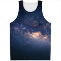 Dark Milky Way Galaxy Space Print Men's Tank Top