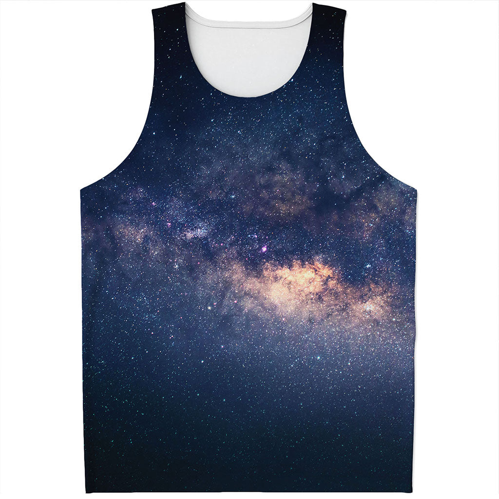 Dark Milky Way Galaxy Space Print Men's Tank Top