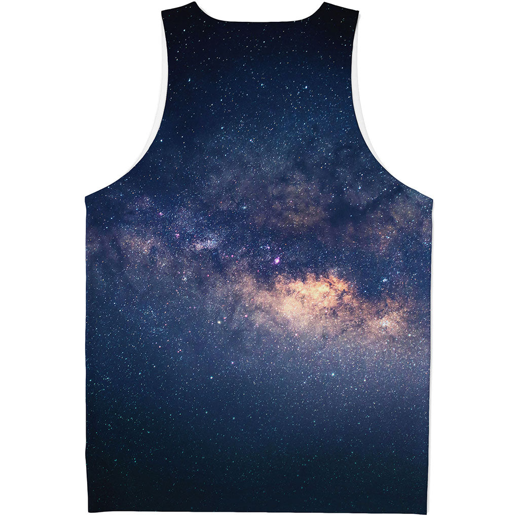 Dark Milky Way Galaxy Space Print Men's Tank Top