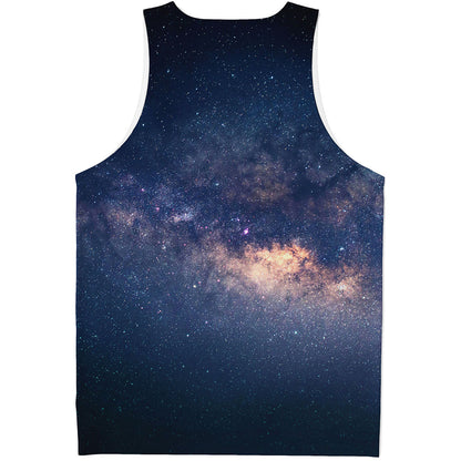 Dark Milky Way Galaxy Space Print Men's Tank Top