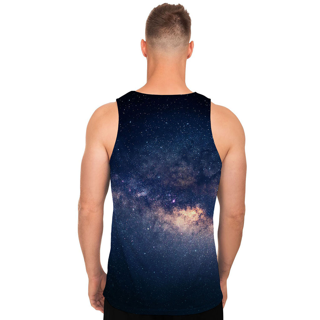 Dark Milky Way Galaxy Space Print Men's Tank Top