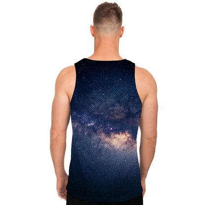 Dark Milky Way Galaxy Space Print Men's Tank Top