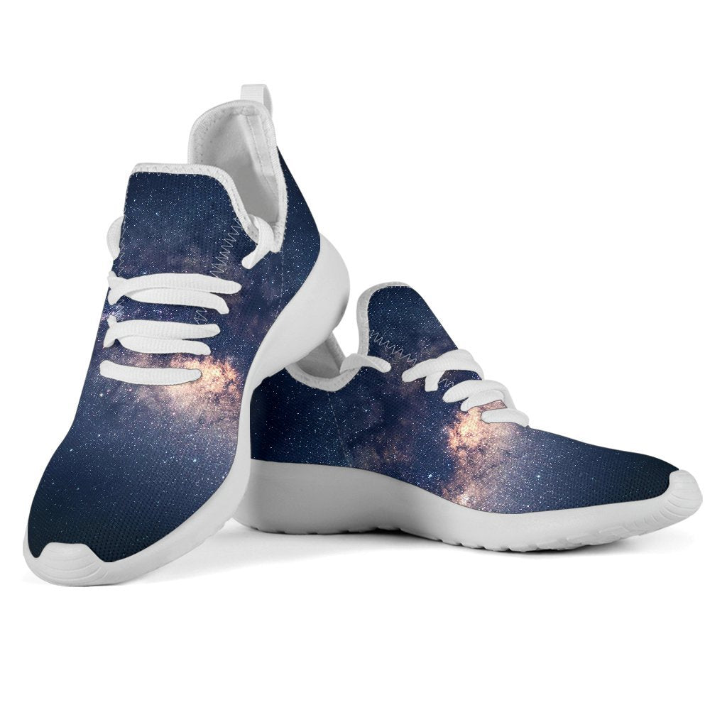 Dark Milky Way Galaxy Space Print Mesh Knit Shoes GearFrost