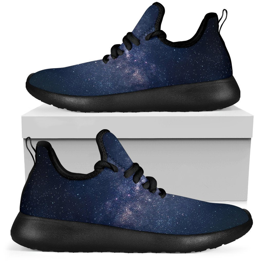 Dark Milky Way Galaxy Space Print Mesh Knit Shoes GearFrost