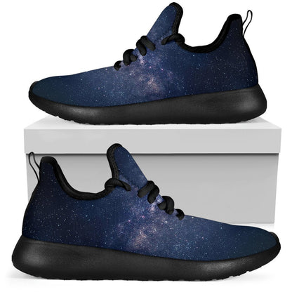 Dark Milky Way Galaxy Space Print Mesh Knit Shoes GearFrost