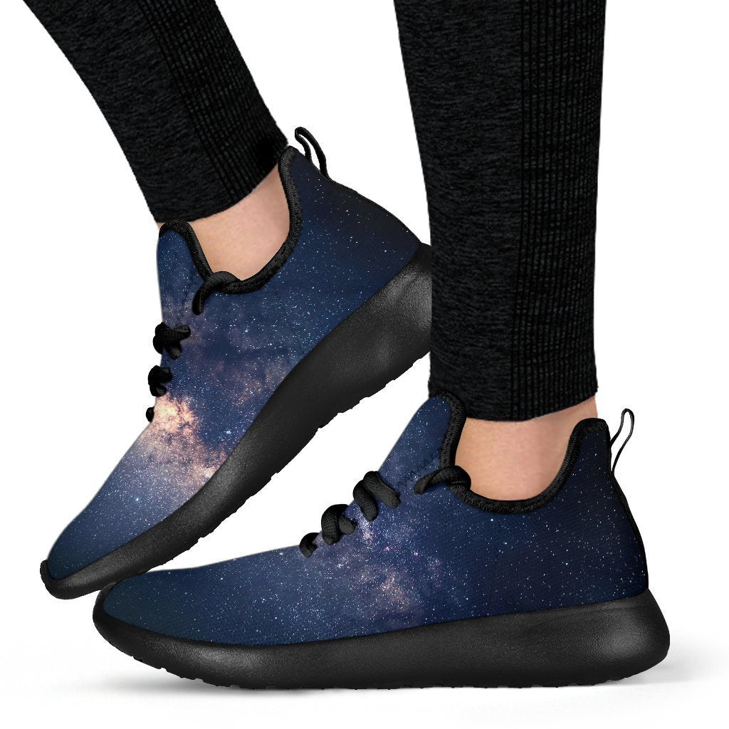 Dark Milky Way Galaxy Space Print Mesh Knit Shoes GearFrost