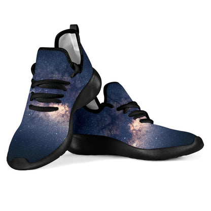 Dark Milky Way Galaxy Space Print Mesh Knit Shoes GearFrost