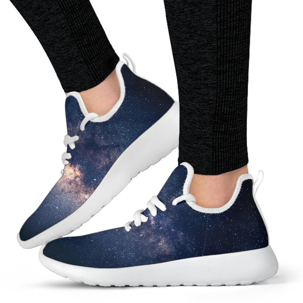 Dark Milky Way Galaxy Space Print Mesh Knit Shoes GearFrost